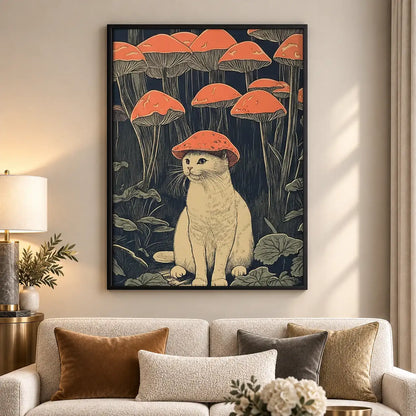 Dog beneath Orange Umbrellas Wall Art 5