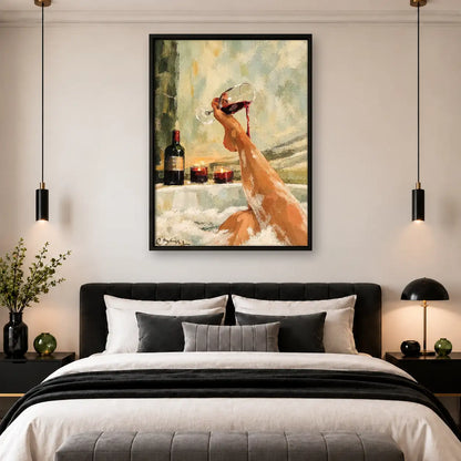 Dog Drinking Red Wine at Dinner Wall Art 4