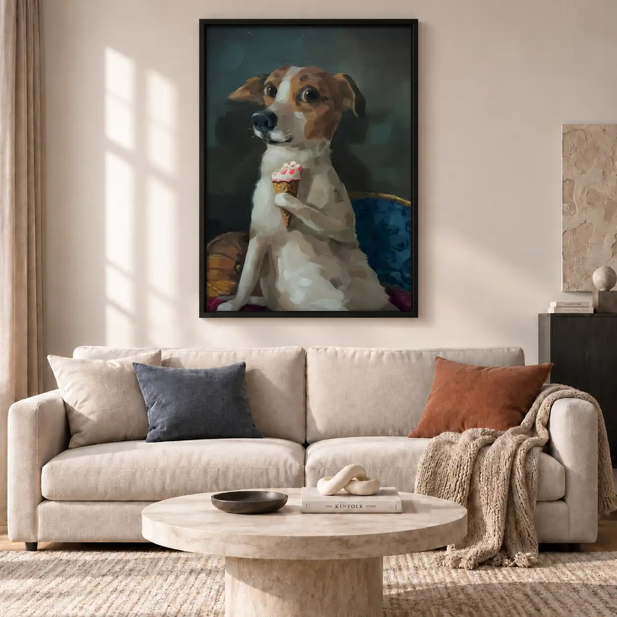 Dog Holding Pink Cupcake Wall Art 2