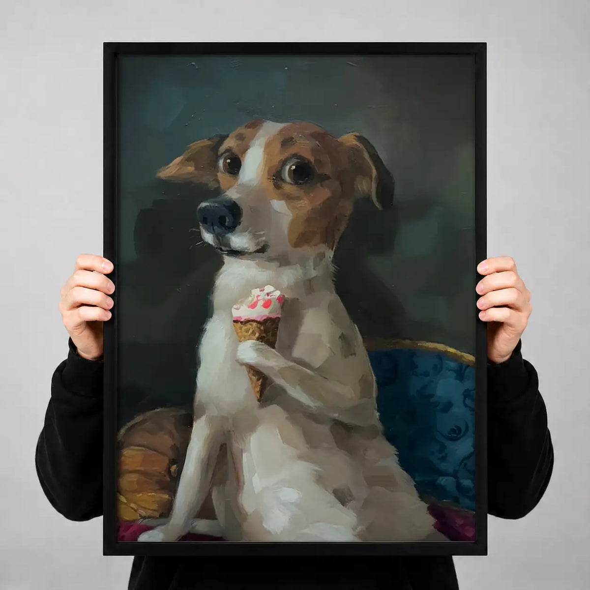 Dog Holding Pink Cupcake Wall Art 3