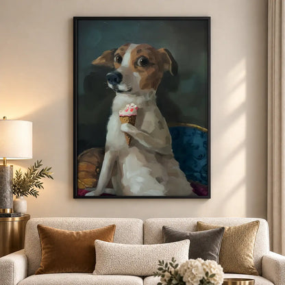 Dog Holding Pink Cupcake Wall Art 5