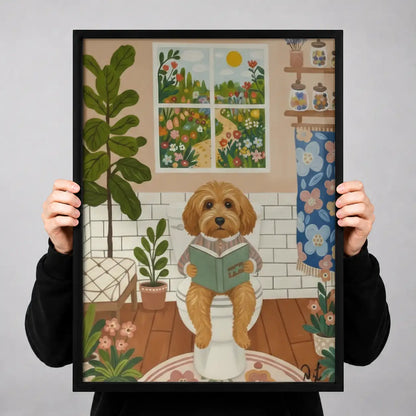 Dog Reading in Plant-Filled Room Wall Art 3