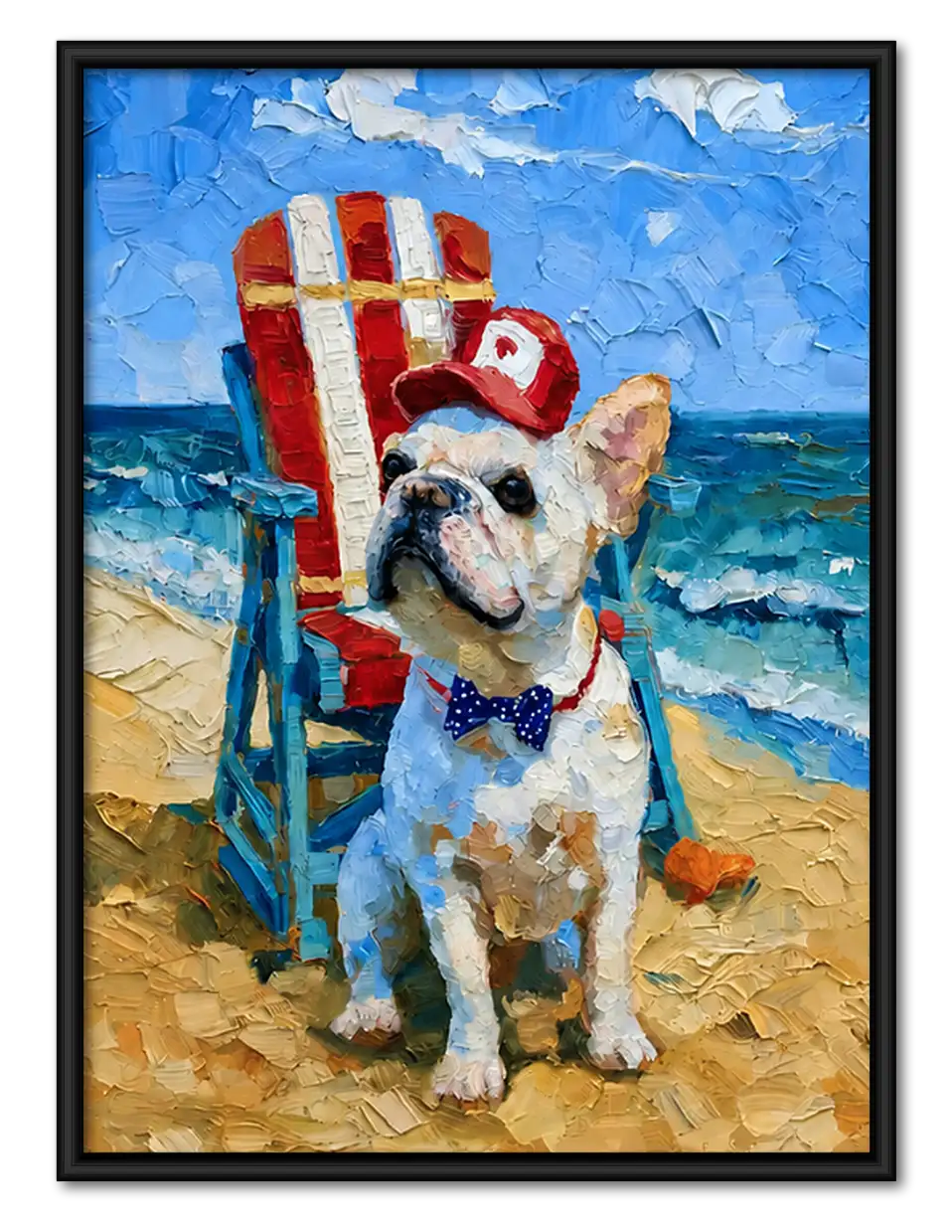 Dog Ready for Beach Surfing Wall Art 1