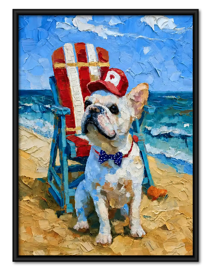 Dog Ready for Beach Surfing Wall Art