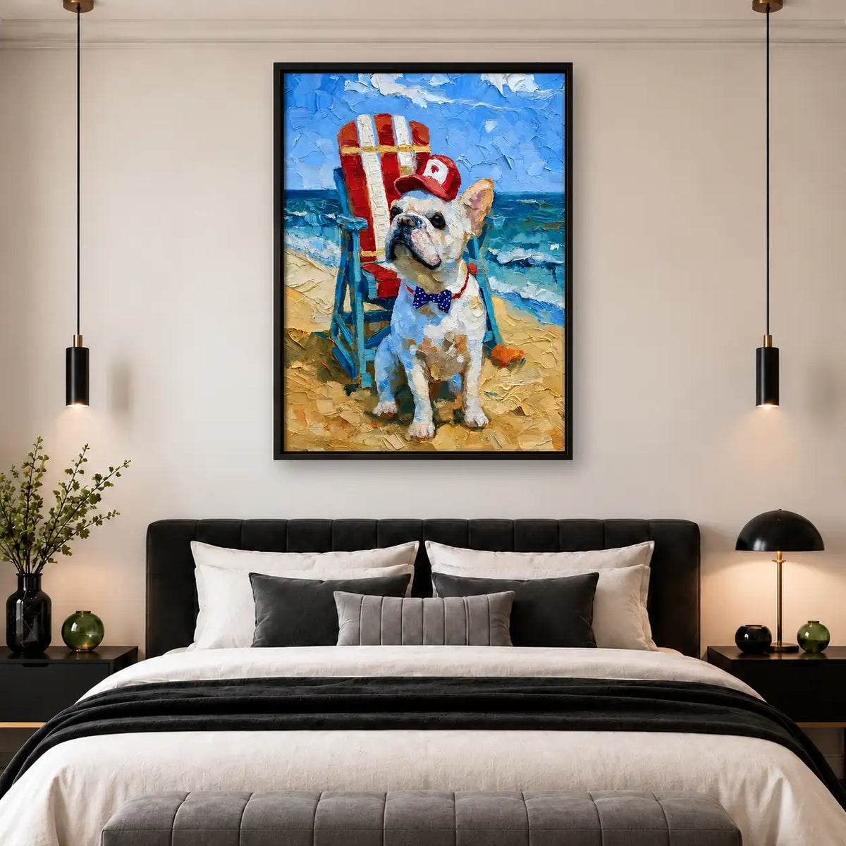 Dog Ready for Beach Surfing Wall Art 4