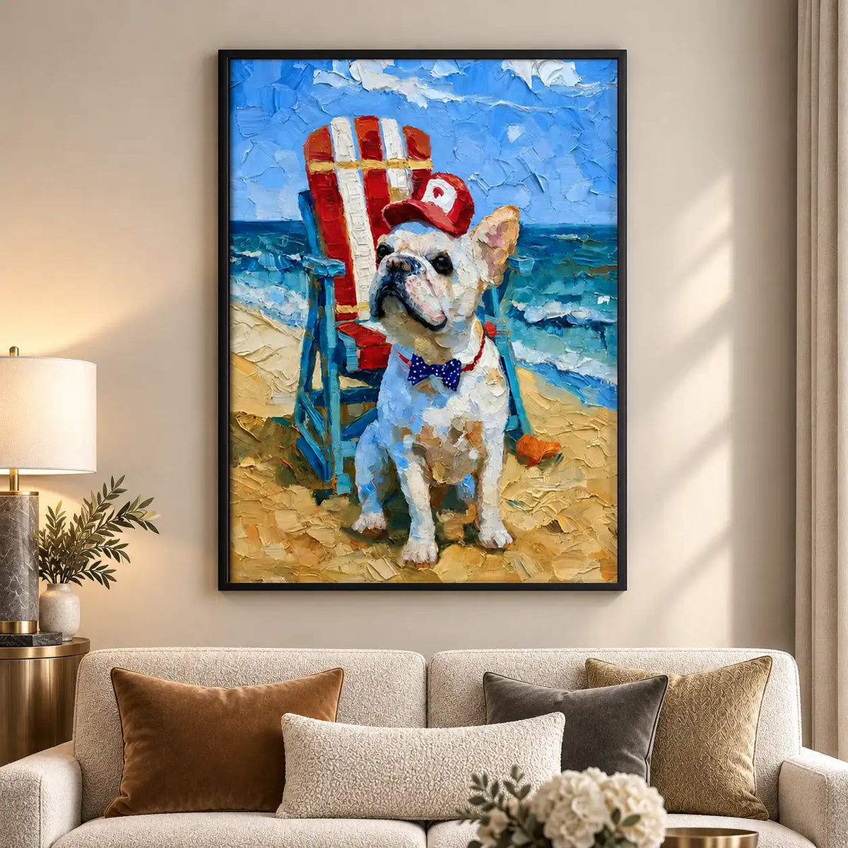 Dog Ready for Beach Surfing Wall Art 5