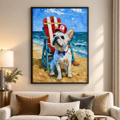 Dog Ready for Beach Surfing Wall Art 5