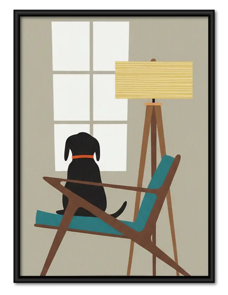Dog Resting in Modern Chair Wall Art 1