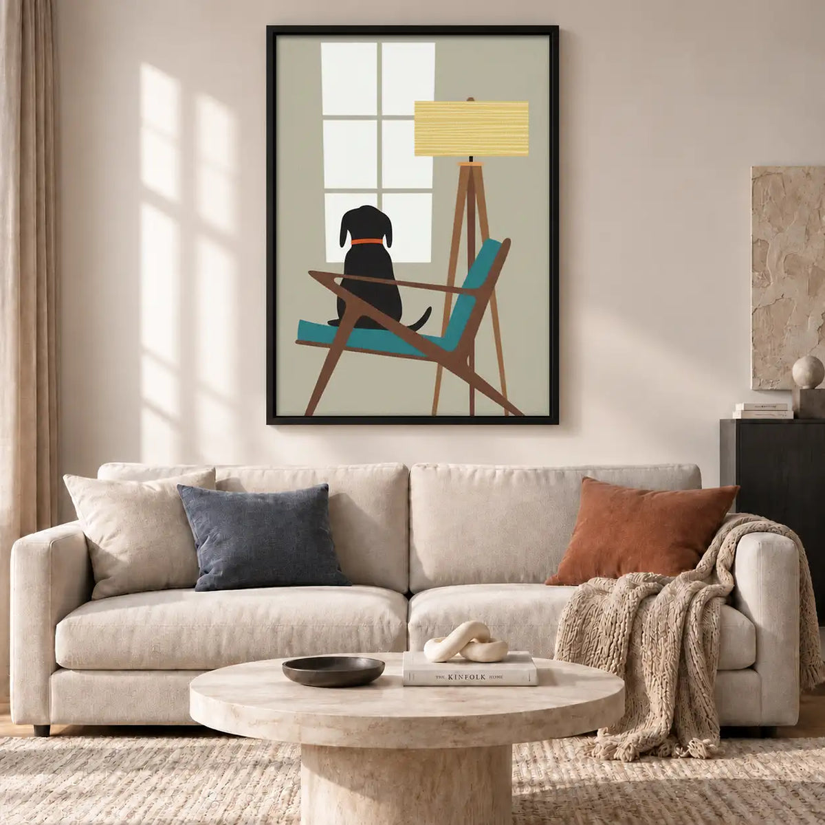 Dog Resting in Modern Chair Wall Art 2