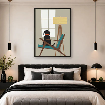 Dog Resting in Modern Chair Wall Art 4