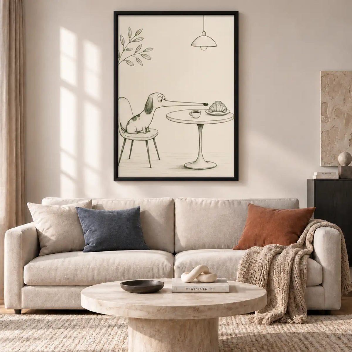 Dog Waiting at Dining Table Wall Art 2