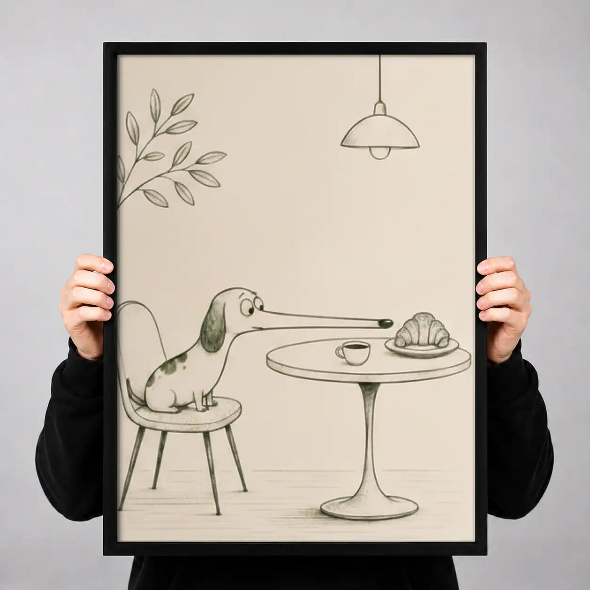 Dog Waiting at Dining Table Wall Art 3