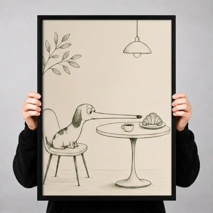 Dog Waiting at Dining Table Wall Art 3