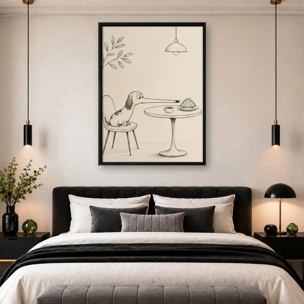 Dog Waiting at Dining Table Wall Art 4
