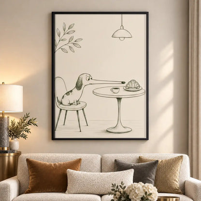 Dog Waiting at Dining Table Wall Art 5