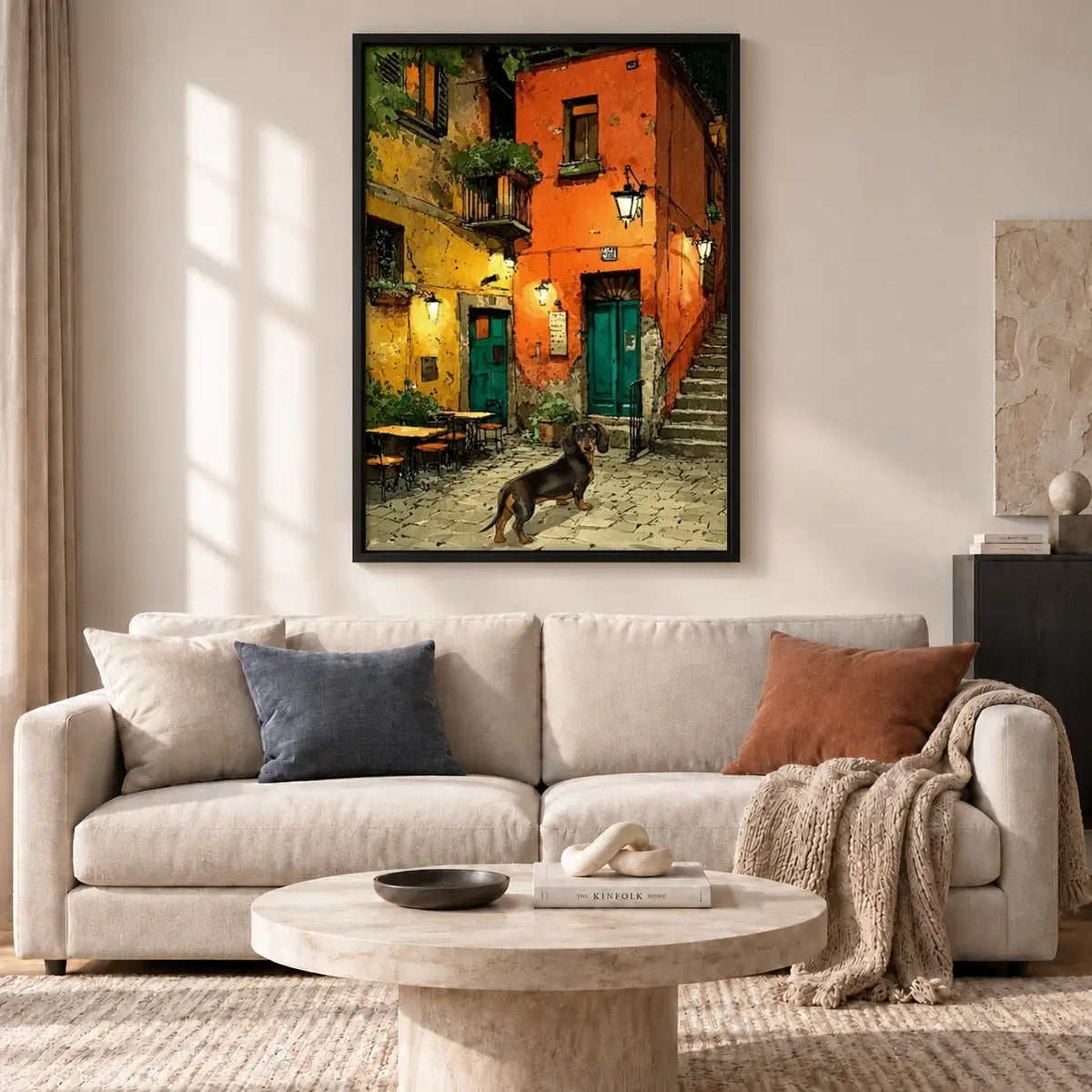 Dog Wandering a Night Alley Wall Art 2