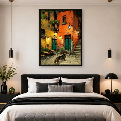 Dog Wandering a Night Alley Wall Art 4