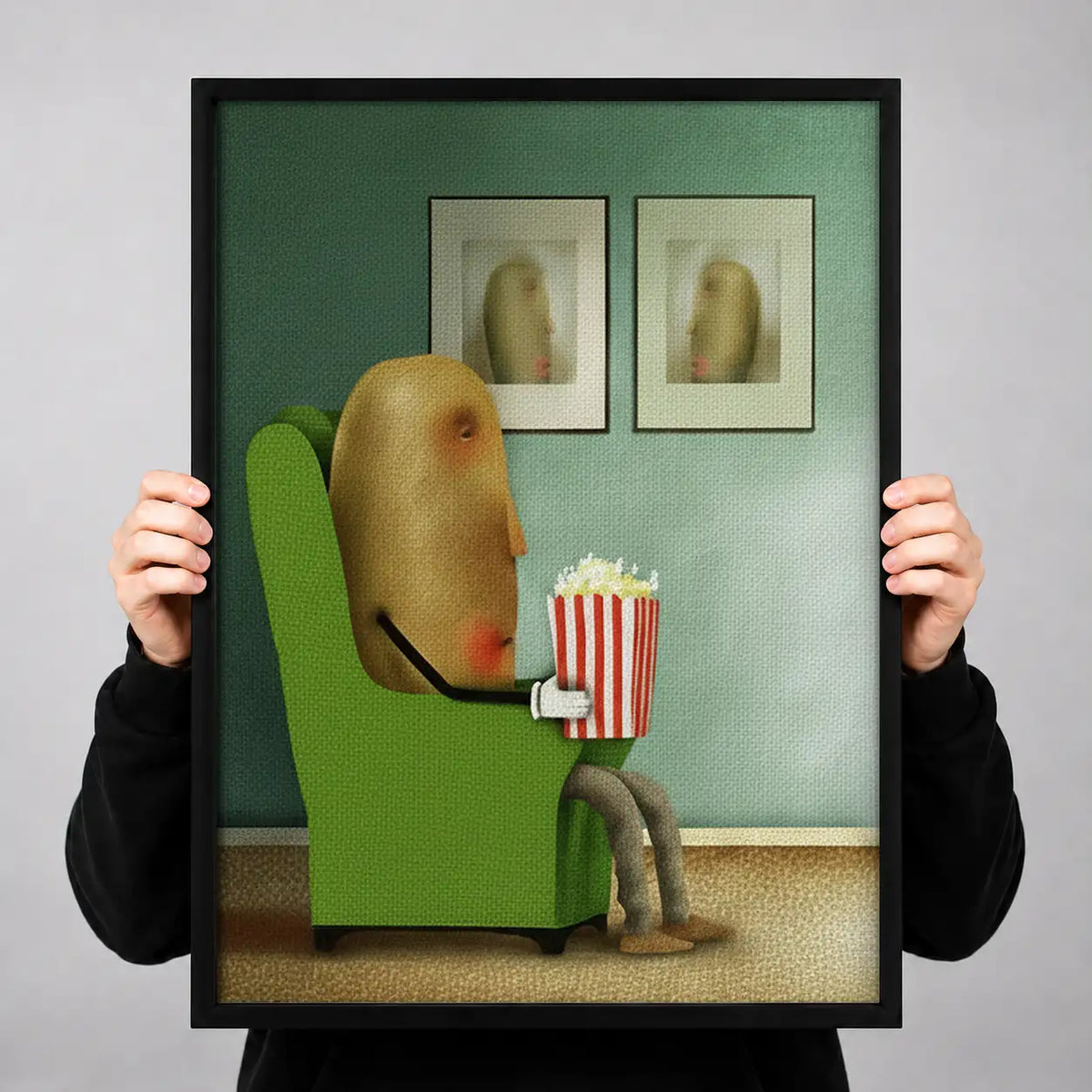 Dog Watching Movie with Popcorn Wall Art 3
