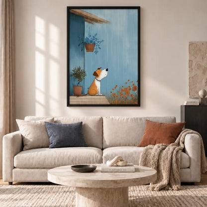 Dog Watching Rain from Window Wall Art 2
