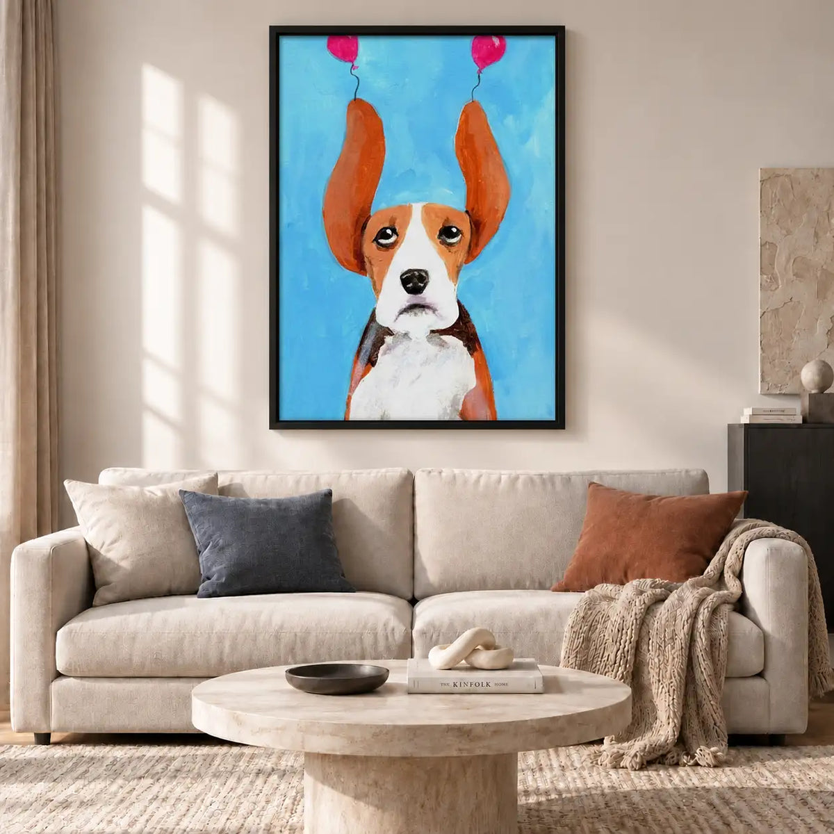 Dog with Heart Shaped Balloon Ears Wall Art 2