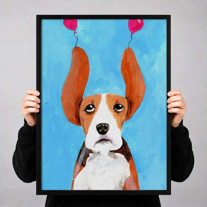 Dog with Heart Shaped Balloon Ears Wall Art 3