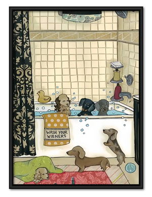 Dogs Making a Bathroom Mess Wall Art
