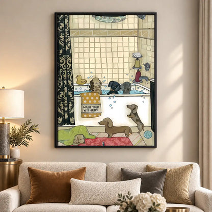 Dogs Making a Bathroom Mess Wall Art 5
