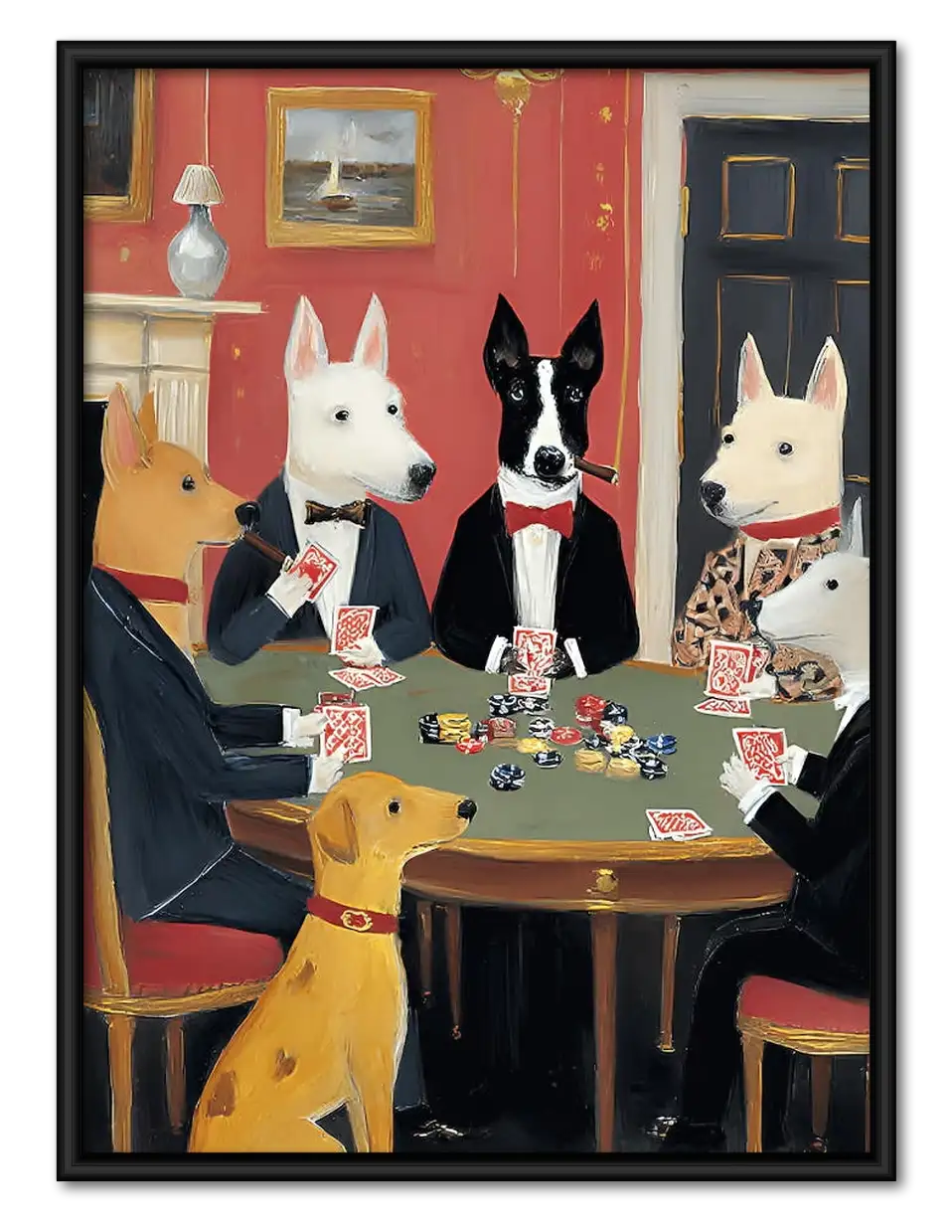 Dogs Playing Poker Party Wall Art 1