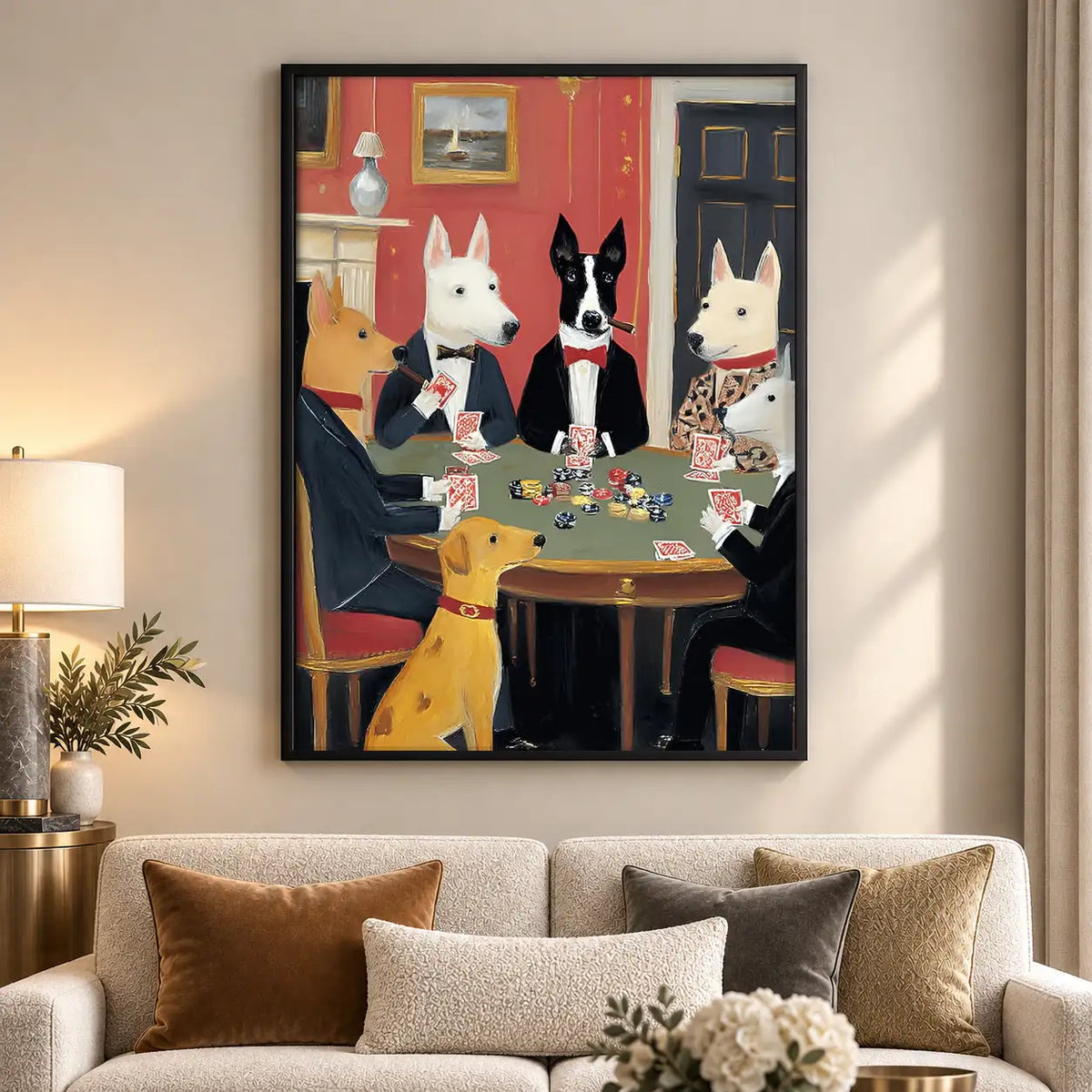 Dogs Playing Poker Party Wall Art 5