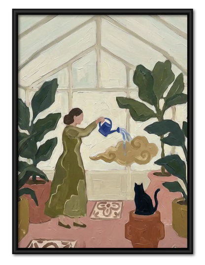 Dogs Relaxing in Plant Room Wall Art 1