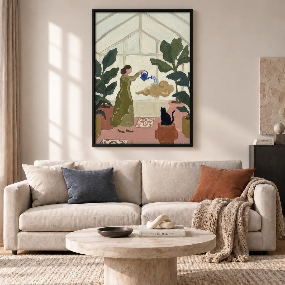 Dogs Relaxing in Plant Room Wall Art 2