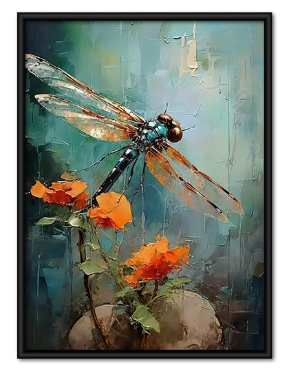 Dragonfly over Autumn Pond Wall Art