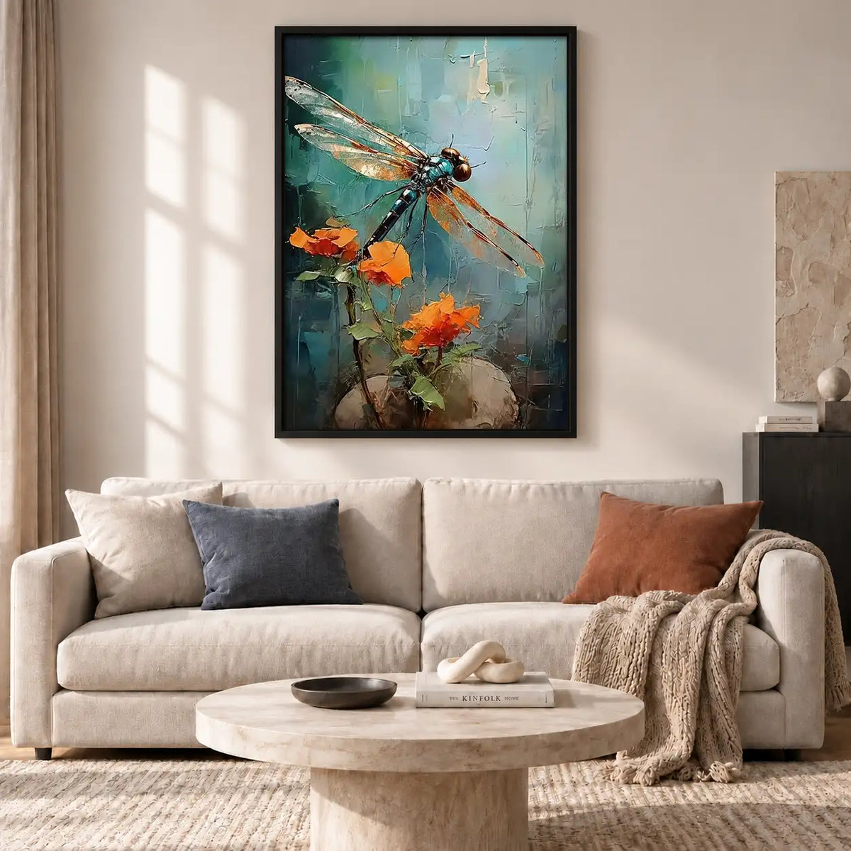 Dragonfly over Autumn Pond Wall Art 2