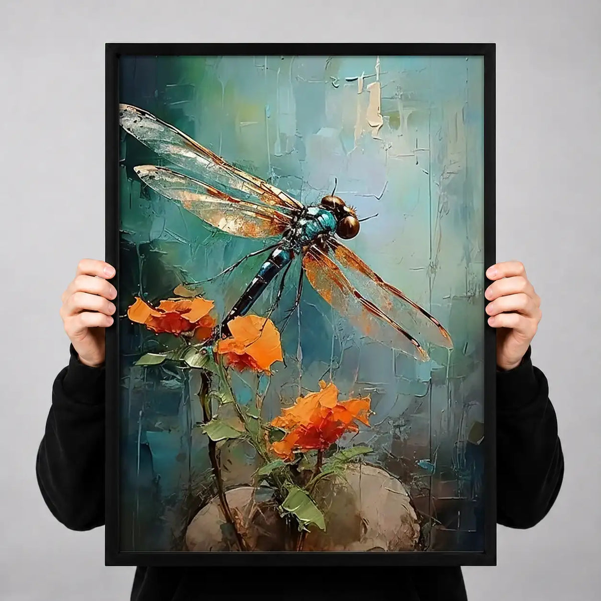 Dragonfly over Autumn Pond Wall Art 3