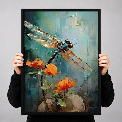 Dragonfly over Autumn Pond Wall Art 3