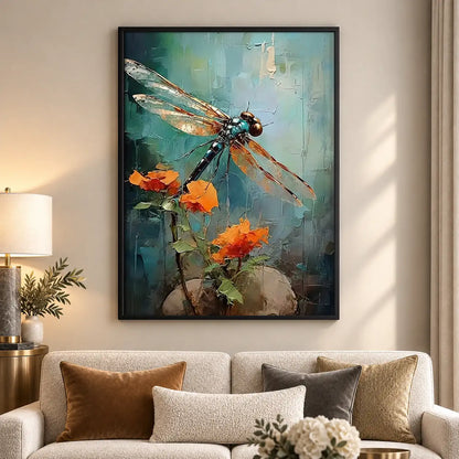 Dragonfly over Autumn Pond Wall Art 5