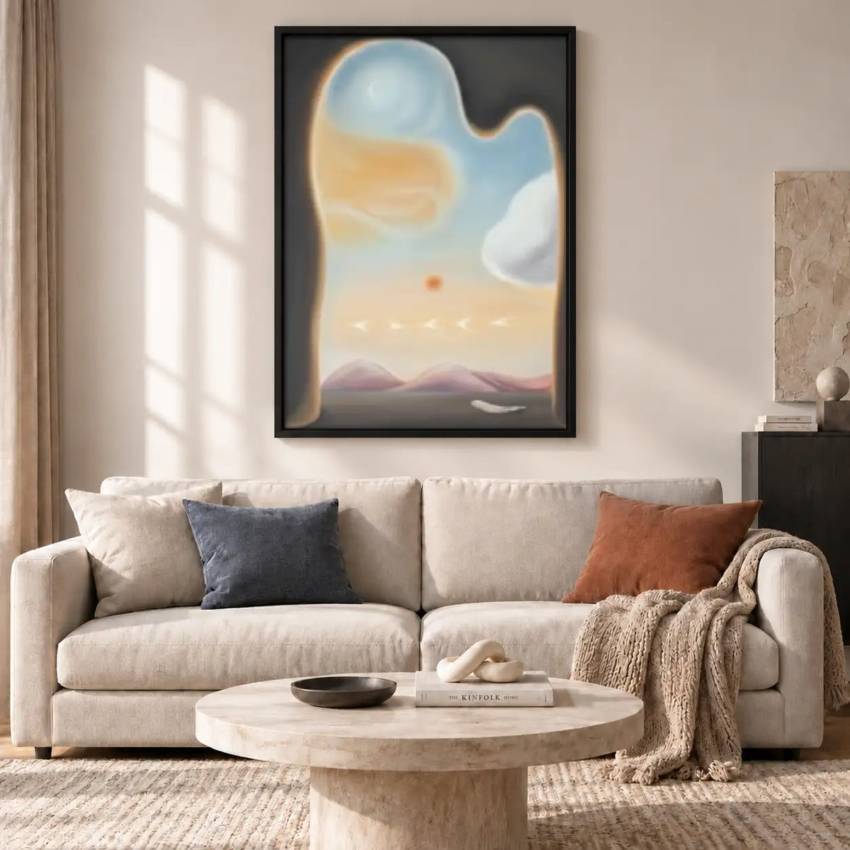 Dreamy Pastel Orb Landscape Wall Art 2