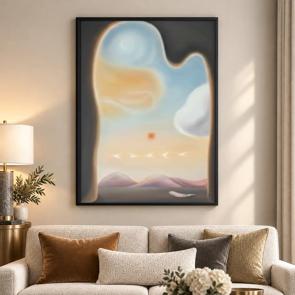 Dreamy Pastel Orb Landscape Wall Art 5