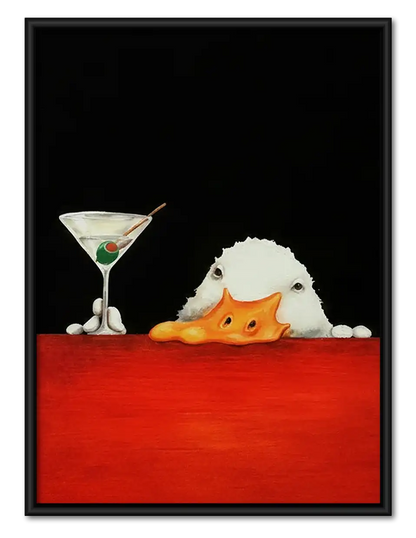 Duck Drinking Martini Wall Art 1