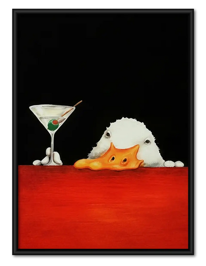 Duck Drinking Martini Wall Art