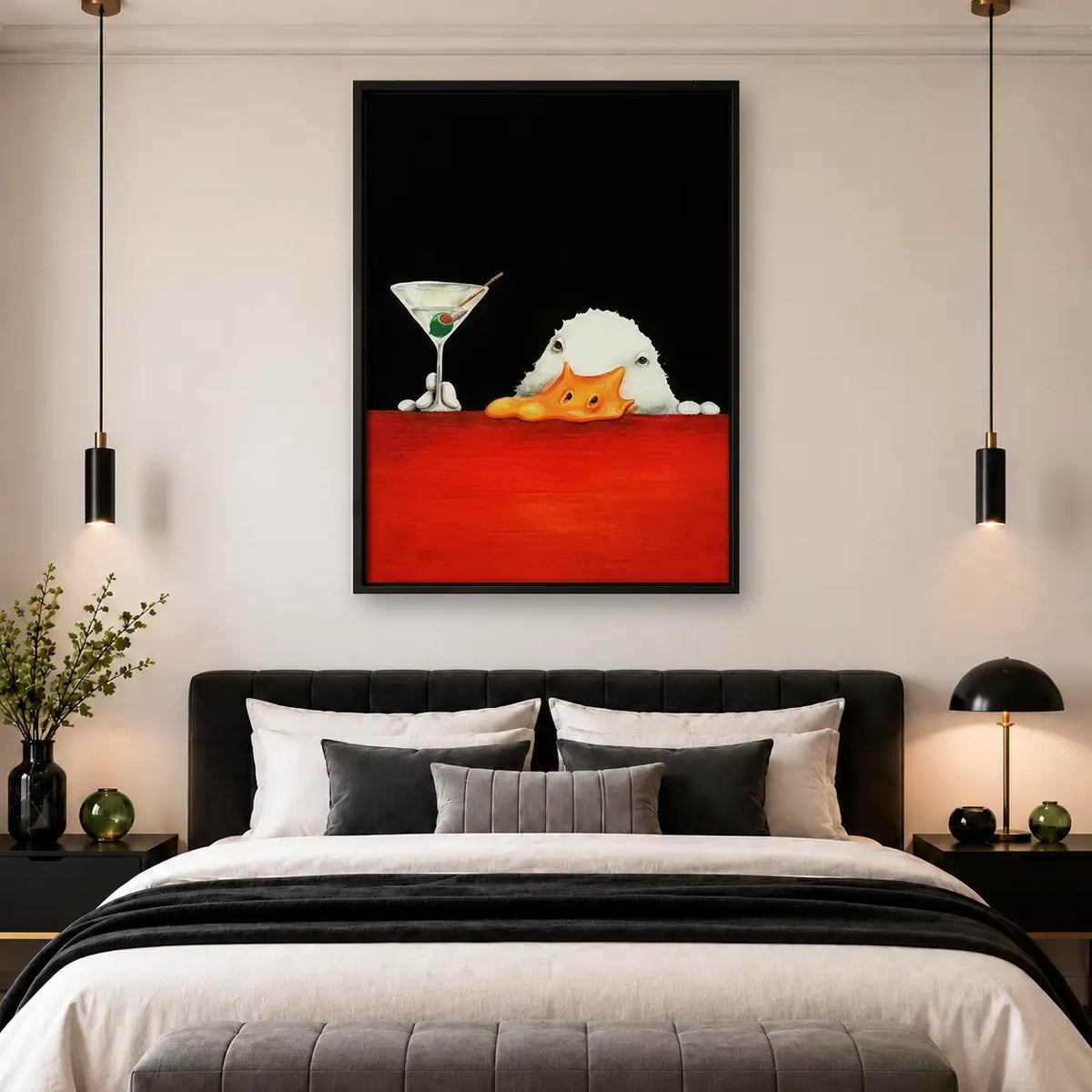 Duck Drinking Martini Wall Art 4