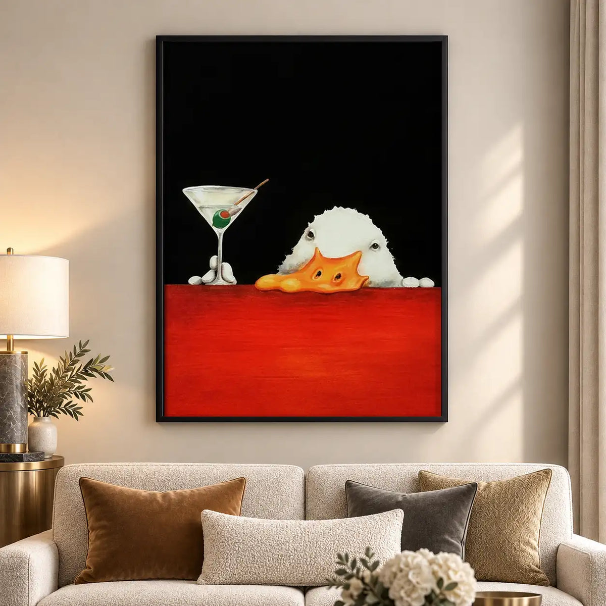Duck Drinking Martini Wall Art 5