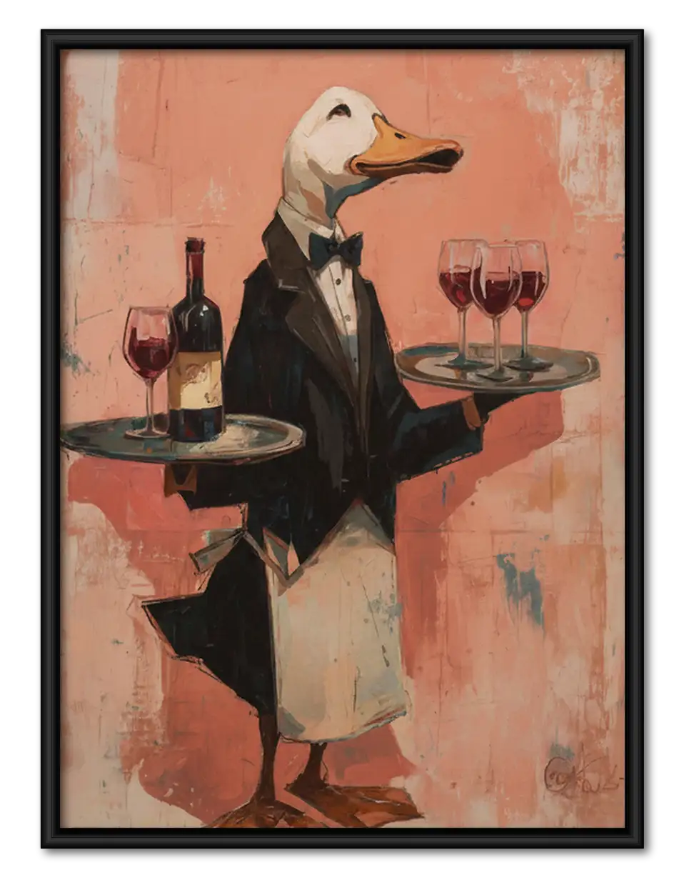 Duck Serving Wine Wall Art 1