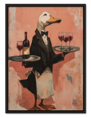 Duck Serving Wine Wall Art