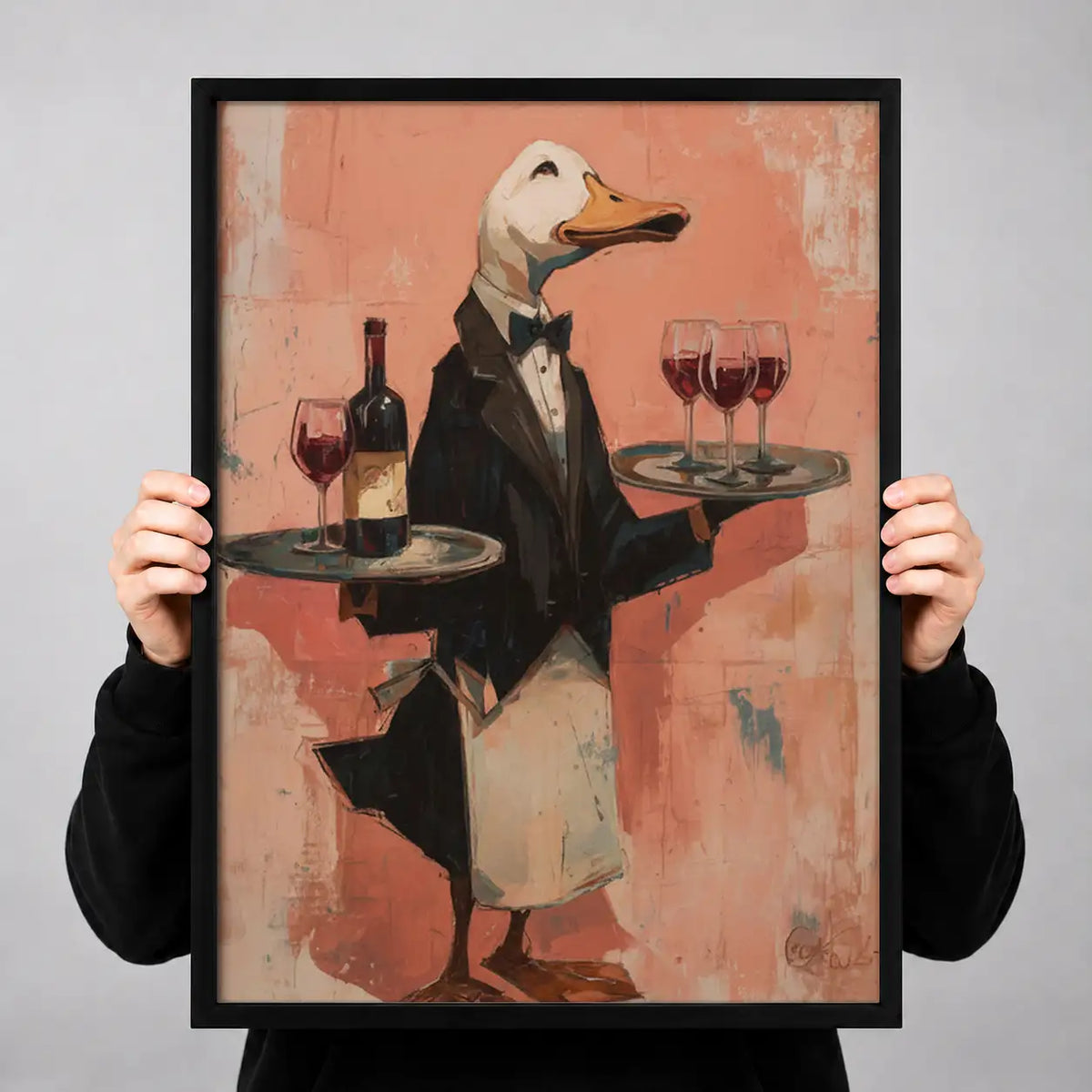 Duck Serving Wine Wall Art 3