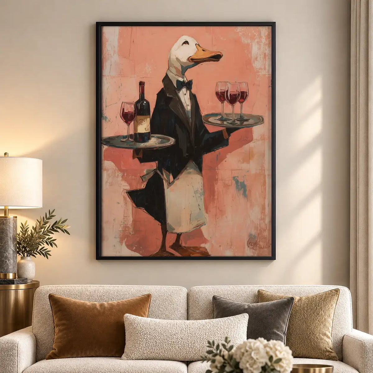 Duck Serving Wine Wall Art 5