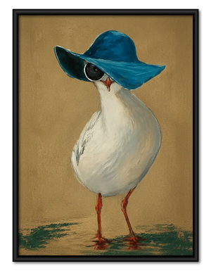 Duck Wearing Blue Sunhat Wall Art