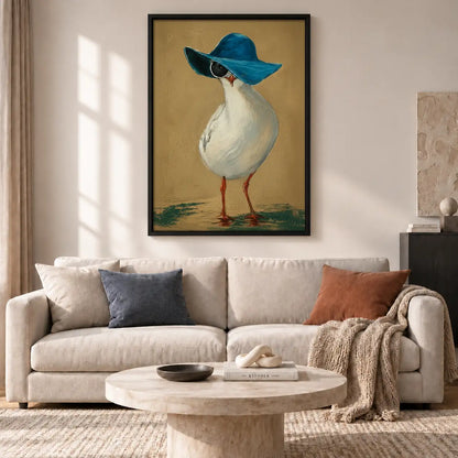 Duck Wearing Blue Sunhat Wall Art 2