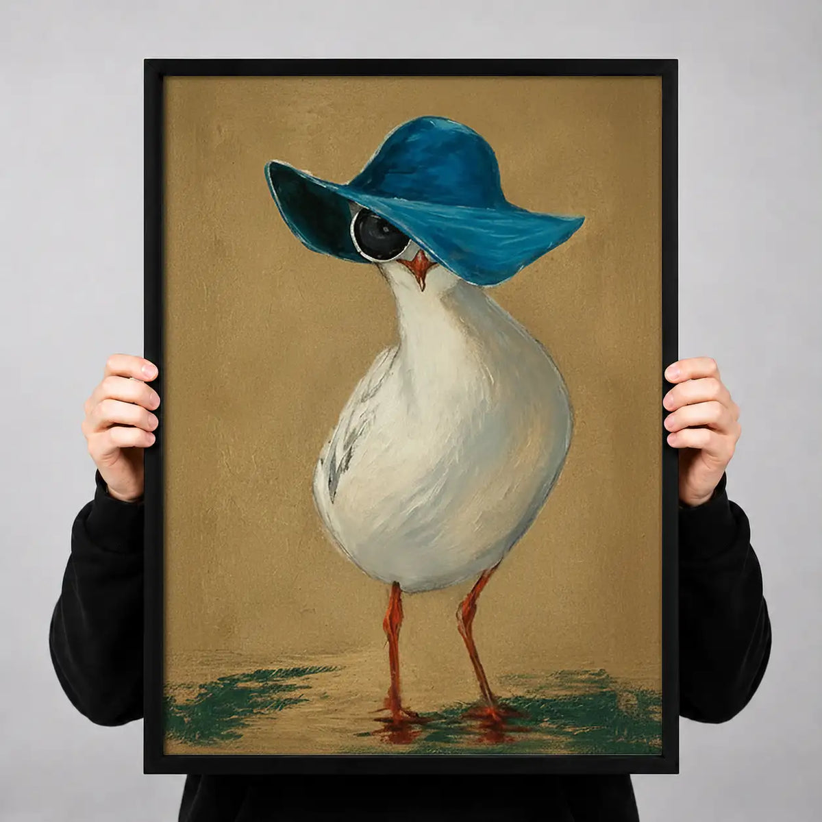 Duck Wearing Blue Sunhat Wall Art 3