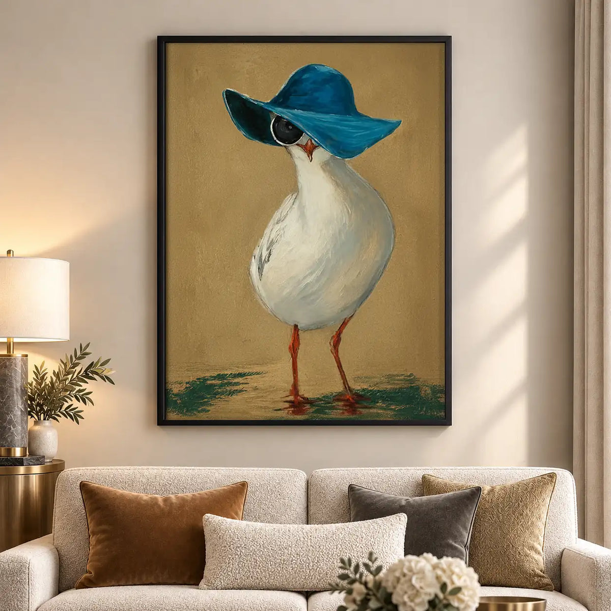 Duck Wearing Blue Sunhat Wall Art 5